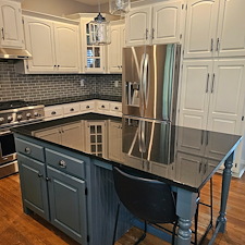 Two-toned-cabinet-painting-project-in-Parkville-Mo 0