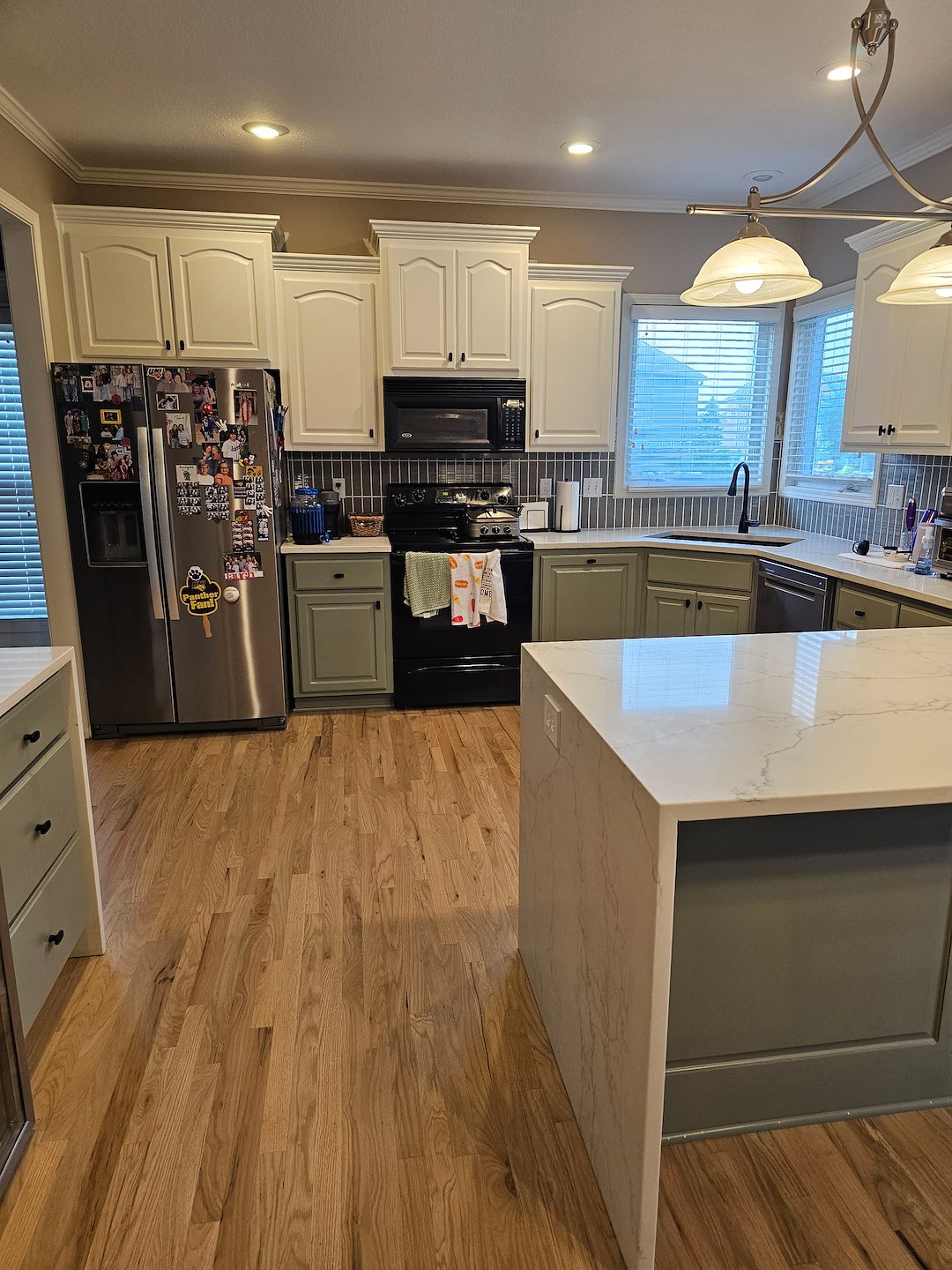Two toned cabinets for this Shawnee Ks kitchen 